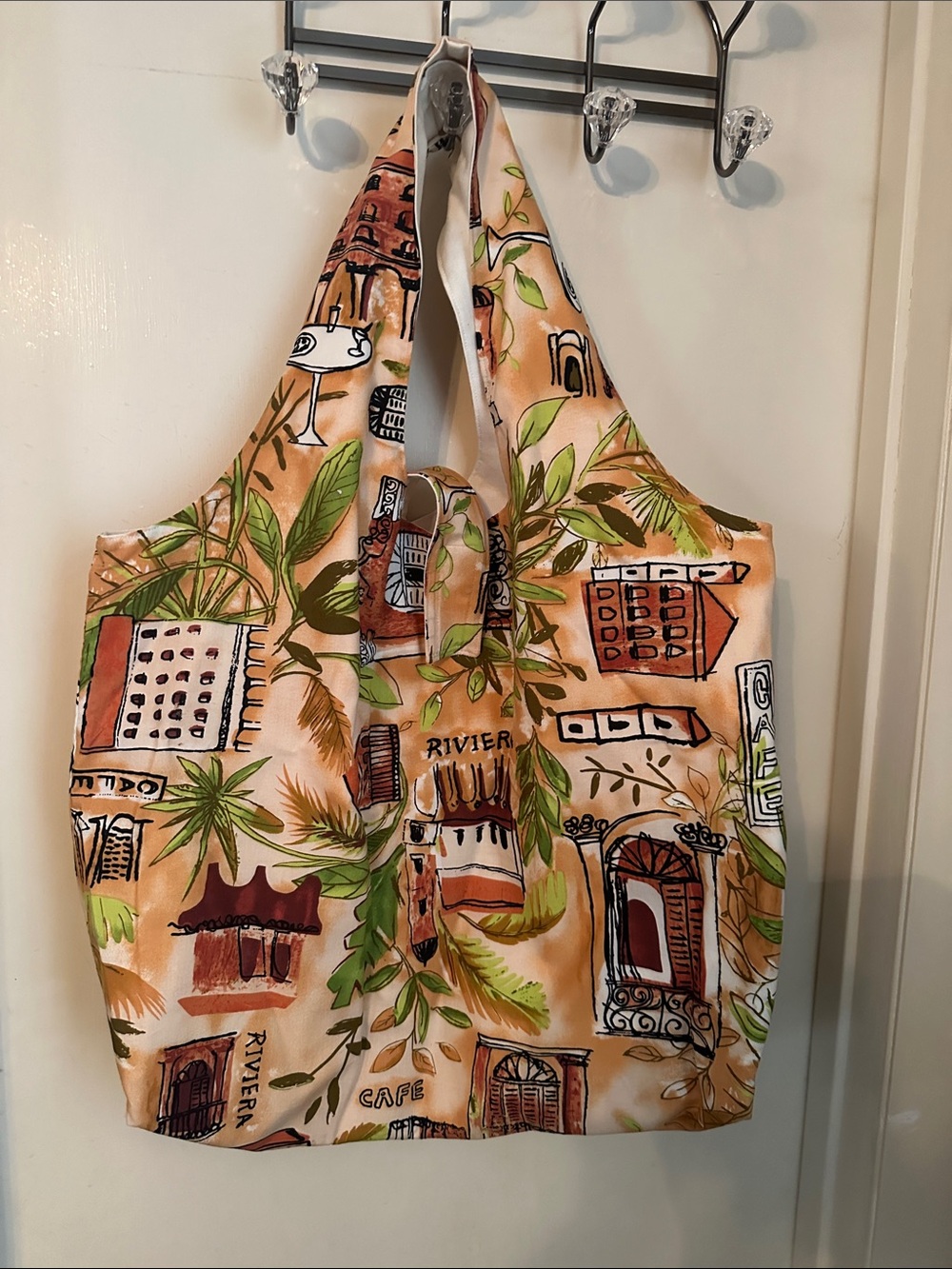 Peach Riviera Print Everyday Tote Bag